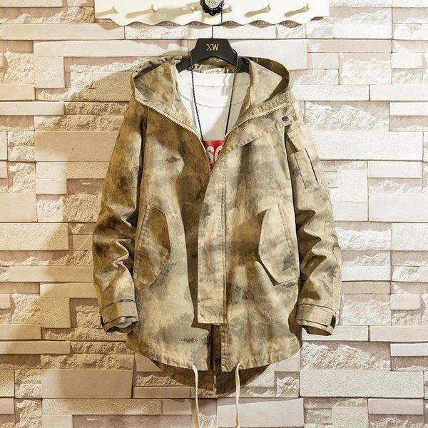 

hooded jacket men fashion coat nice spring autumn hip jackets man streetwear voguesolid color young jacket coat, Black;brown