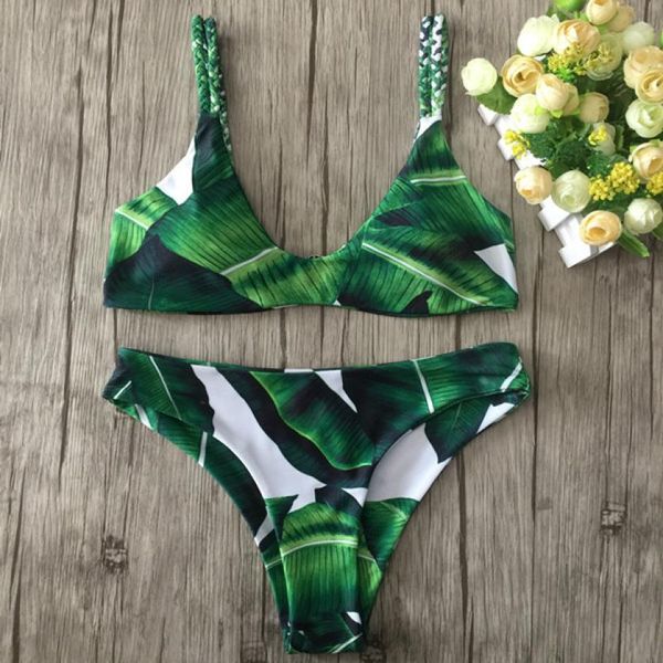 

embroidery women's bikini set leaves for rope swimsuit push-up swimwear classical women's swimsuits charming biquini