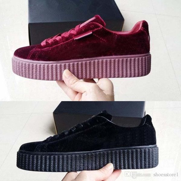 

original 2017 velvet rihanna x suede creepers rihanna creeper casual shoes grey red black women men fashion sneakers