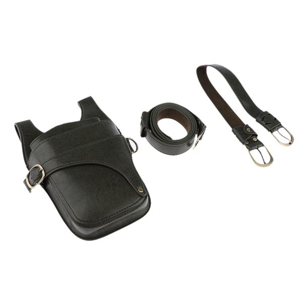 

real leather scissor bags shears holder barber hair clips clamps waist pouch