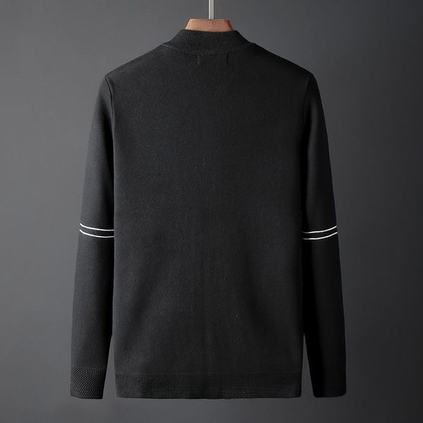 

designer men cardigan jackets 2019 spring autumn brand new knit cardigan men's luxury jacket casual jacquard men's collar zipper s, White;black