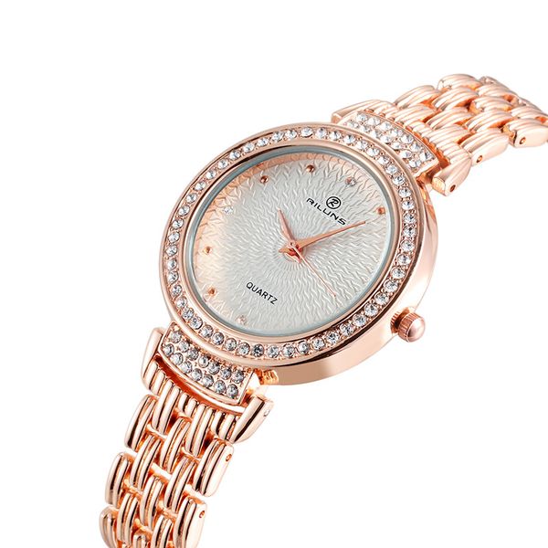 

верхний марка дамы браслет часы женщины мода свободного покроя часы элегантный леди розовое золото заполненные простая девушка часы relogio, Slivery;brown