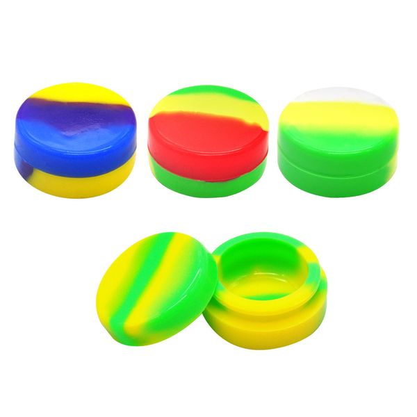 3ML Silicone Wax Oil Stash Jar Portable Smoking Antiaderente Round Multicolor Concentrato Oil Storage Case Contenitori Dabs Rig Dry Herb Box