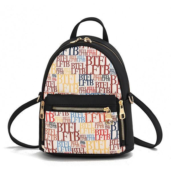 

women backpack shoulder bags 2020 pu leather letter printed backpack purse for women leisure travel rucksack medium