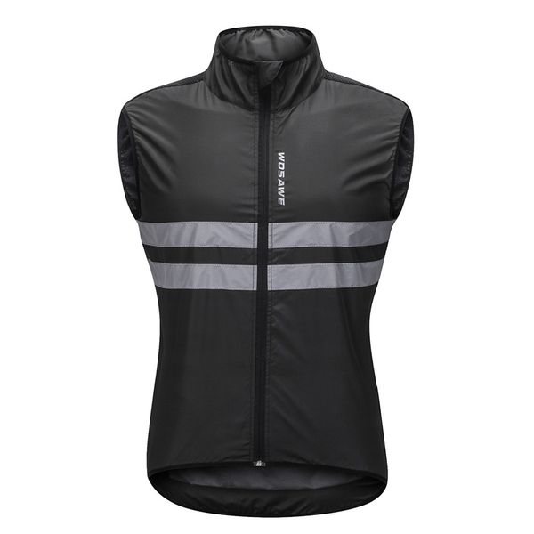 

motorcycle motorbike hi vest riding reflective vest hi-vis waistcoat mens biker rider outdoor reflective cycling ride work vest#, Black