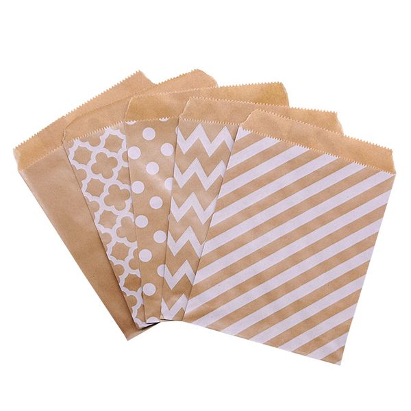 

25pcs 18x13cm kraft paper biscuit candy bags gift packing pouch birthday party decoration dessert candy bar bag snack cookie bag