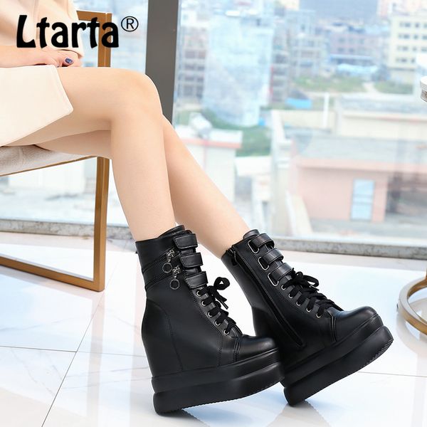 

ltarta fashion ultra-light and thick-bottom shoes autumn winter night club high school cylinder boots zyw-188-5, Black