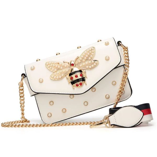 

luxury ladies shoulder handbag crossbody bag designer pearls square bag for womens solid color womens fashion bags