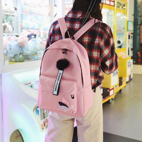 

backpack canvas female 2020 new college style korean simple student bag