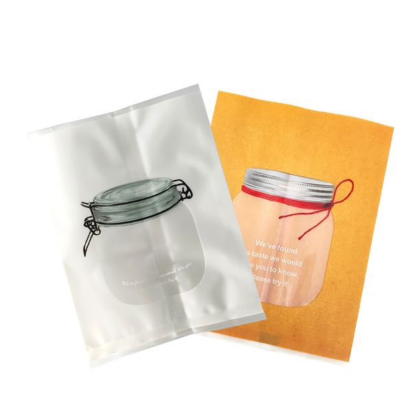 

plastic bags jar printing vacuum seal cookie package bags flat tear notch pouches matte pp mylar storage bags with clear window