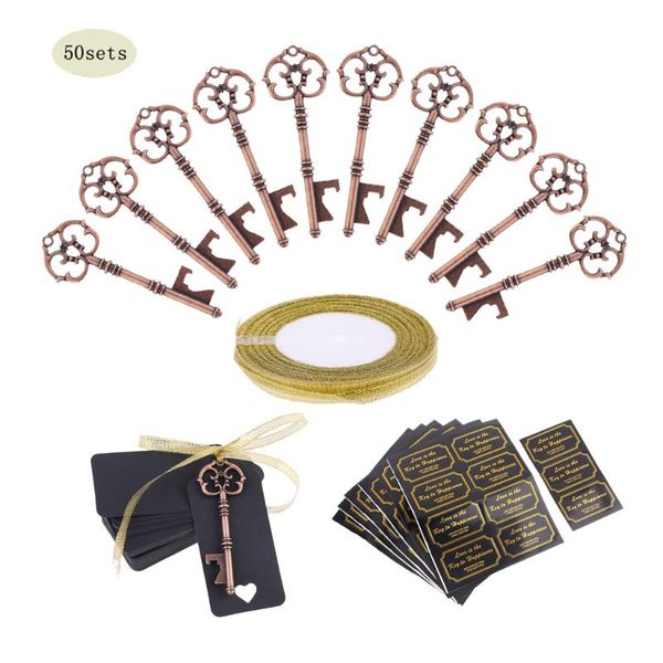 

50x vintage key shape beer bottle opener with tags wedding party favors souvenir 448a