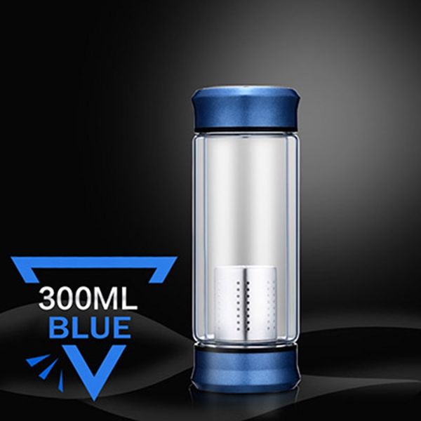 

glass water bottle with loose leaf tea strainer tea infuser double wall glass bottle to disassemble gold
