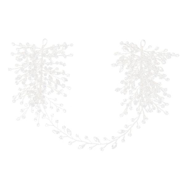 

handmade silver rhinestone pearls wedding hair jewelry headband bridal headpiece hair accessories, White;golden