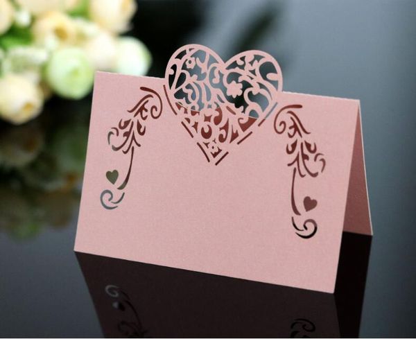 

Laser Cut Heart Shape Place Cards Wedding Name Cards For Wedding Party Table Decoration Wedding Decor