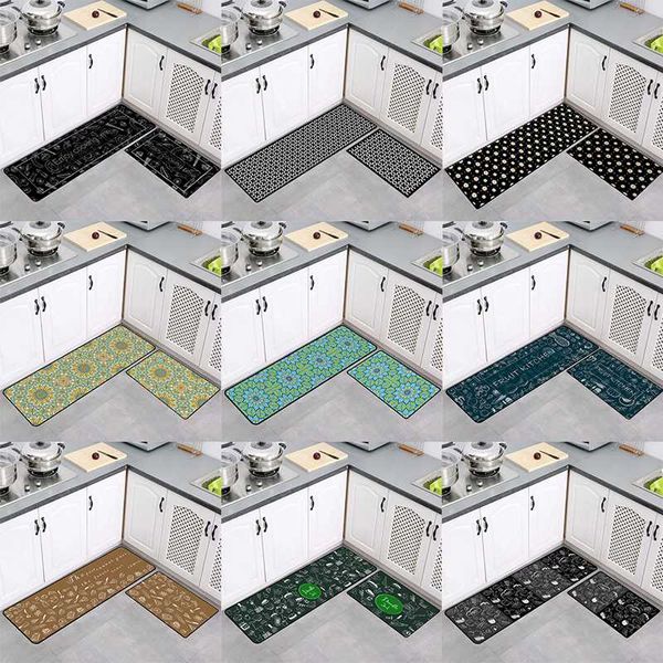

waterproof and oil proof kitchen mats anti slip bathroom rugs and mat set geometric pattern floor mat decoration for home dw263