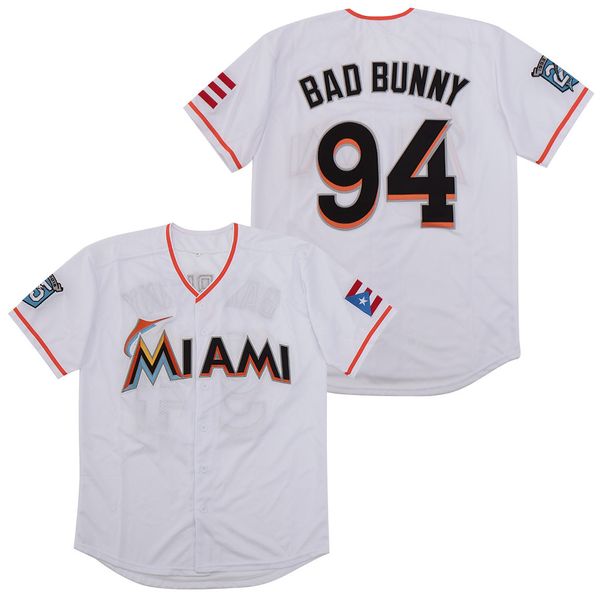 2020 Baseball Vintage 16 Jose Fernandez Jersey Retire 94 Bad Bunny Jersey With Puerto Rican Flag 