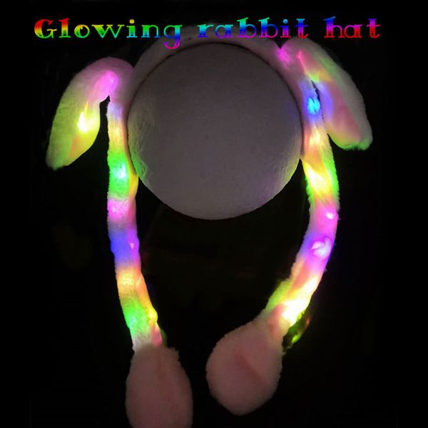 

flash ears gasbag led joke plush pink imitate gifts knitted hat cosplay cap girl friend sweet