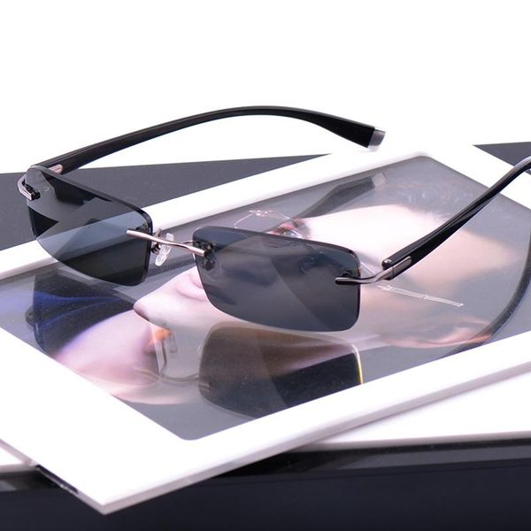 

vazrobe mens polarized sunglasses fashion sun glasses for man polarod driving fishing (145mm) rimless brand quality case upqot