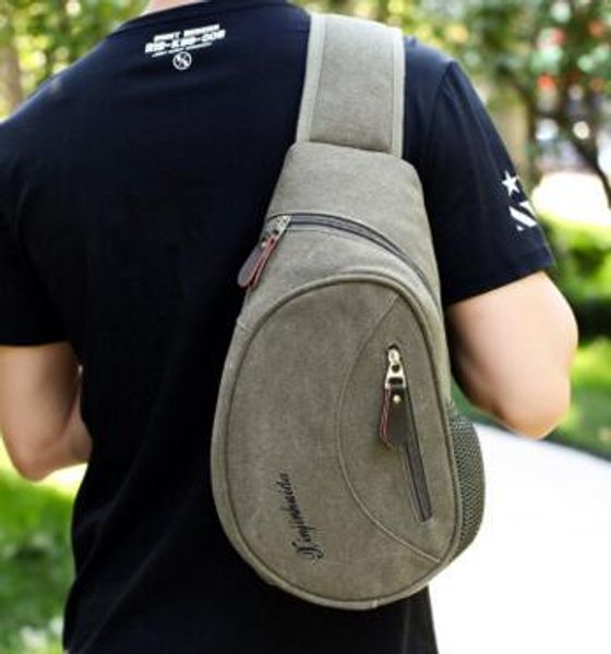 

korean version of men 's casual canvas brassiere vertical section square soft bag