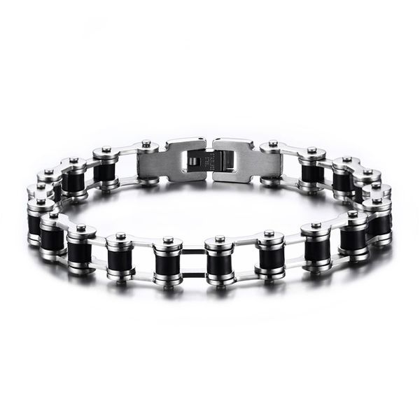 

black motorcycle chain bracelets, 316l stainless steel mens bracelets biker chain bracelets for men gift, Golden;silver