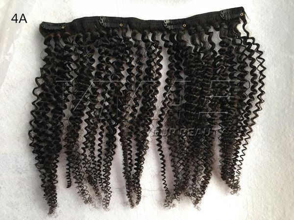 VMAE Natural Black Afro Kinky Curly 4A 4B 4C100% cuticola brasiliana non trasformata allineata clip umana vergine nell'estensione del tessuto dei capelli