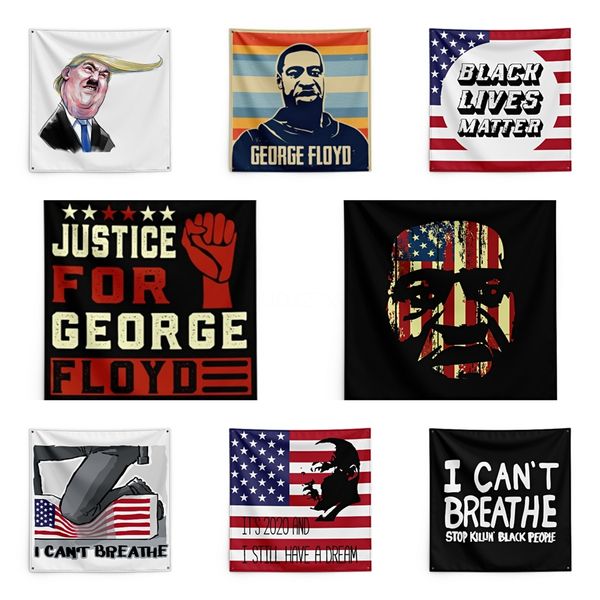 

150*150cm i cant breathe blanket trump printing tapestry black lives matter household wall banner #qa17239
