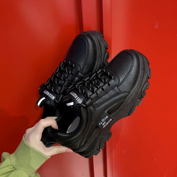 

fashion woman high platform sneakers 2020 spring female shoes black white sneakers breathable zapatos leisure mujer size 35-40