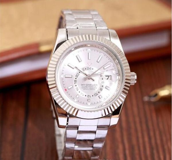 

Luxury New Gent в GMT II 2 кварца Самостоятельно Ветровые часы из нержавеющей стали Погруже