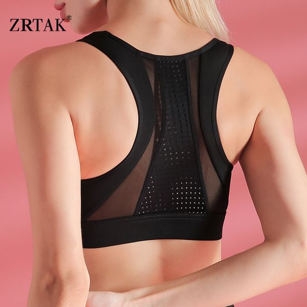 

zrtak quick dry sports bra push up mesh yoga bra fitness sportswear breathable vest sports for women gym sport, White;black