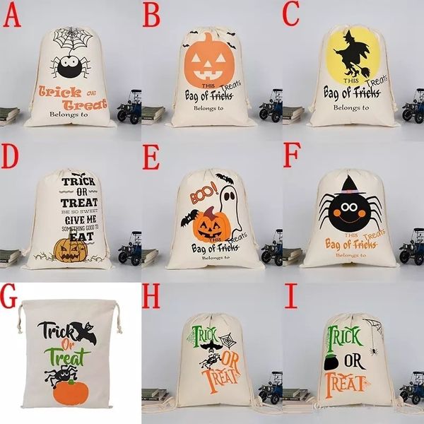 

New halloween candy bag large canva draw tring bag with pumpkin devil pider halloween gift ack bag trick or treat 36 48cm