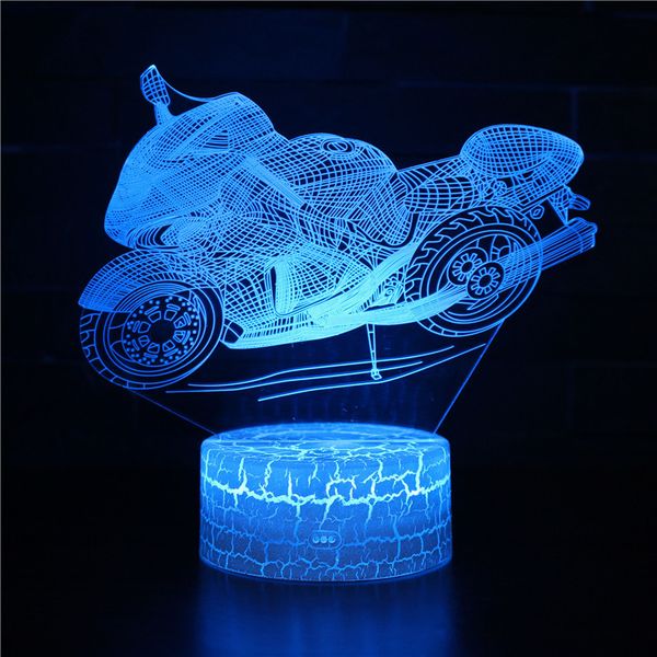 

motorcycle 3d night lamp novelty led stereo decorative table 3d lamp creative gift usb 3d led night light