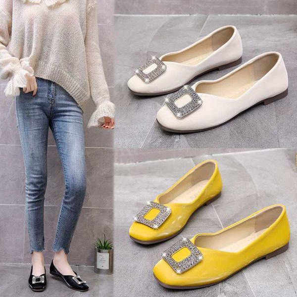 

shoes woman flats shallow mouth square toe elegant crystal 2020 fashion women's casual female sneakers dress comfortable, Black