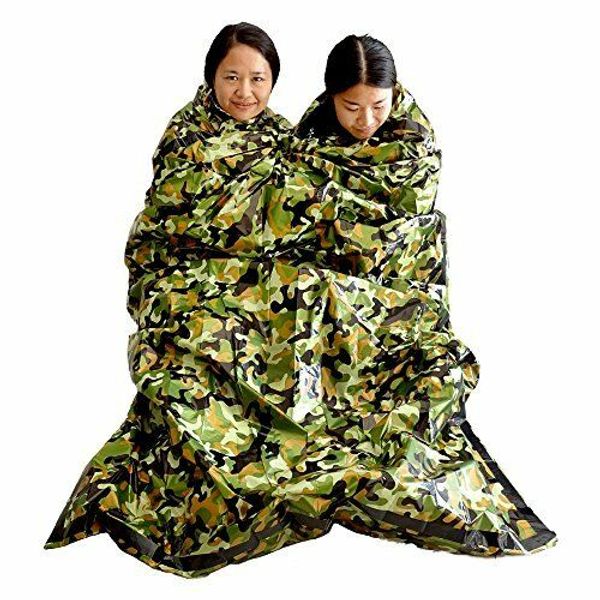 

camouflage survival emergency sleeping bag keep warm waterproof mylar first aid emergency blanket outdoor camping ljjm1884