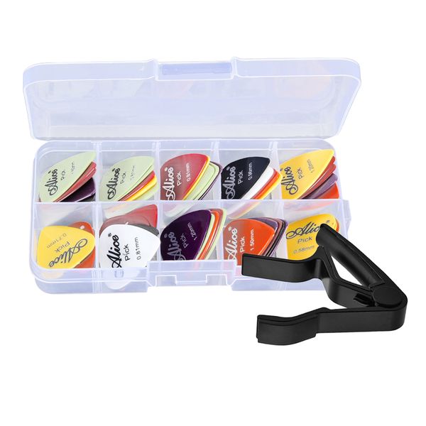 

guitar capo tune clamp with 24 picks plectrums for acoustic electric classic guitar