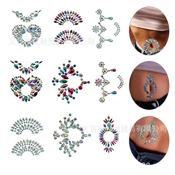 

masquerade tattoo stickers electric music festival diamond belly button belly dance belly button stickers jewelry