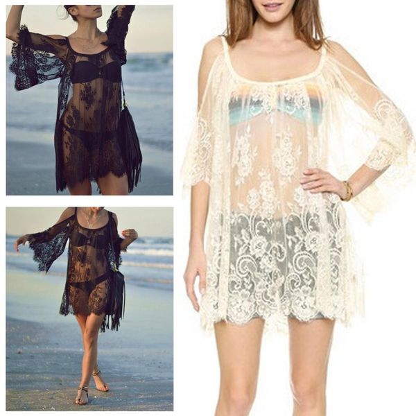 

pareo beach 2018 cover up floral embroidery bikini cover up swimwear women robe saida de praia cardigan bathing suit ups, Blue;gray