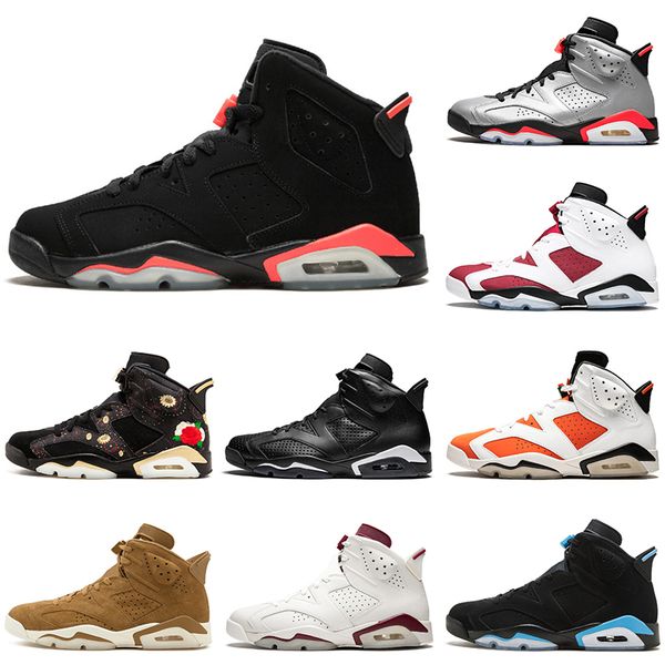 

new wholesale 3m reflective 6 6s men basketball shoes black white infrared cat tinker unc cny oreo designer sports sneakers mens trainers
