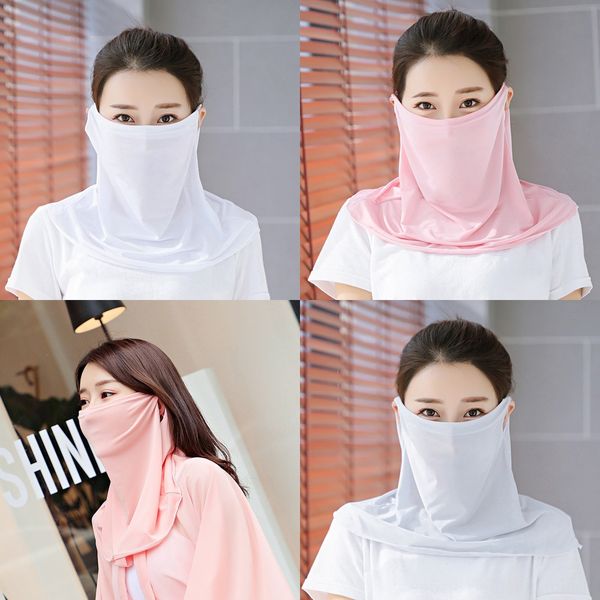 

xlo24 silk riding face mask scarf cycling triangle scarf sport running hairb neck face er for fishing anti-uv hiking bandana, Black
