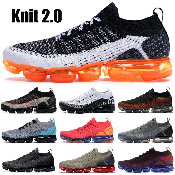 

triple black 1.0 knit 2.0 safari black multi color racer blue team red running sneakers asphalt grey women men designer shoes