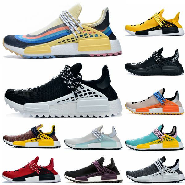 

new designer nmd human race running shoes pharrell williams nerd black cream holi grey red blue mens women sports outdoor sneakers 36-47
