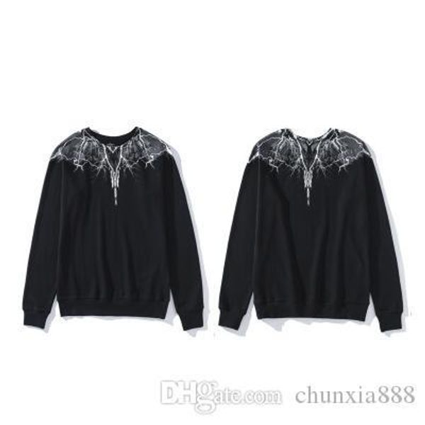 

2marcelo-0burlon designer men women pullover feather couple shirt europe-america long sleeve wing cotton bottoming shirt sell, White;black