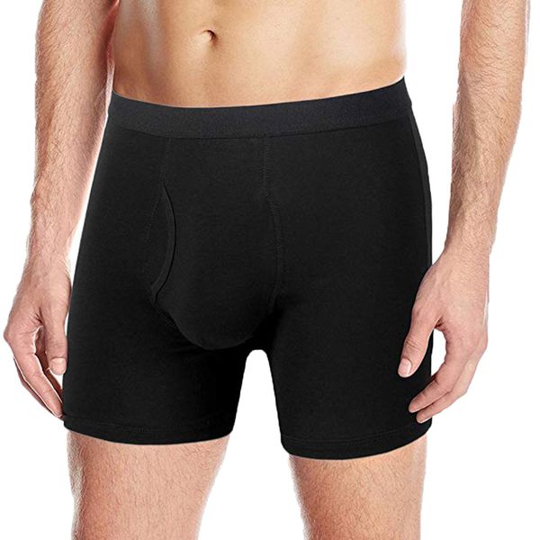 

feitong men transparent underwear solid boxer brief shorts bulge pouch underpants, Black;white