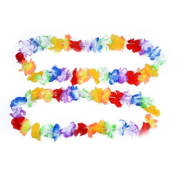 

10 hawaiian grass skirt flower hula lei necklace ladies mens garland fancy dress