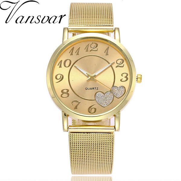 

watch women dress stainless steel band analog quartz wristwatch fashion luxury ladies golden rose gold watch clock reloj mujerm3, Slivery;brown