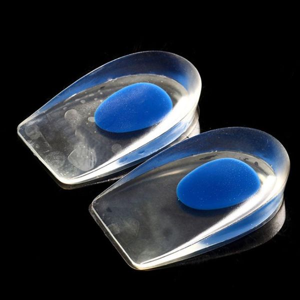 

new style 1 pair gel heel cups plantar fasciitis inserts silicone heel cup pads for bone spurs pain relief, Black