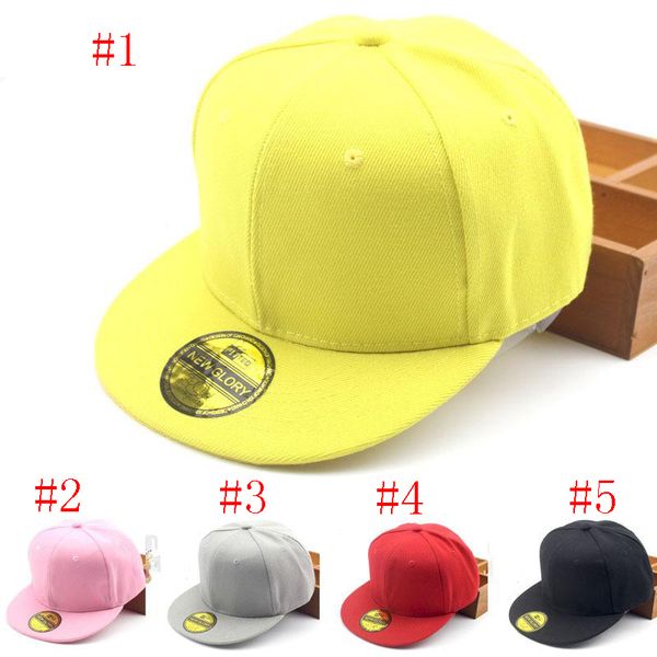 

kids snapback caps children blank skateboard cap adjustable boys &girls outdoor sports hats ball caps tc181210 50pcs