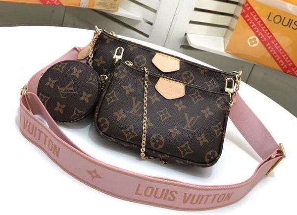 

New real leather high qualtiy bag three bag one price men and women me enger bag multi pochette acce orie chain retro coin walle