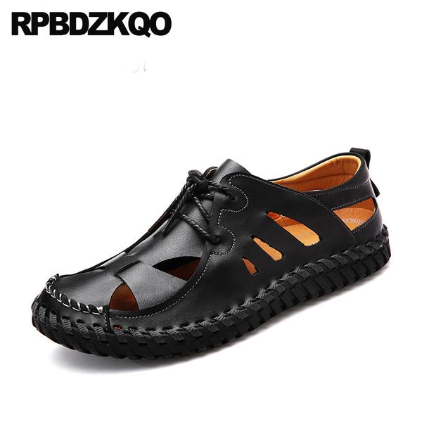 

china lace up black 2019 new casual brown shoes sandals waterproof comfort summer breathable beach flats fashion men