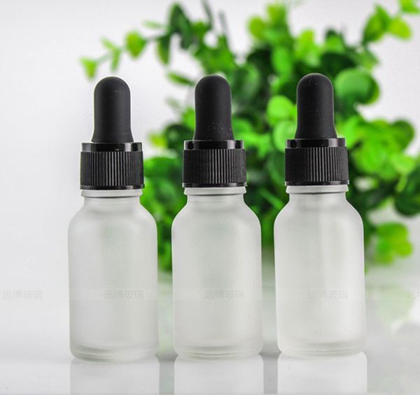 

packing bottles 624pcs/lot frosted dropper clear glass liquid for essential oil pipette bottle refillable 15ml