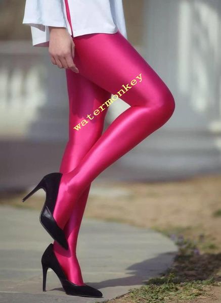 

nylon spandex glitter stockings satin glossy opaque pantyhose shiny leggings fashion japanese slim high waist thights women, Silver